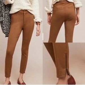 Anthropologie Slim Fit Trousers Camel Brown